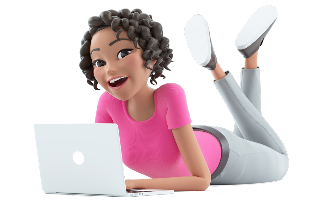 Woman laying while using laptop
