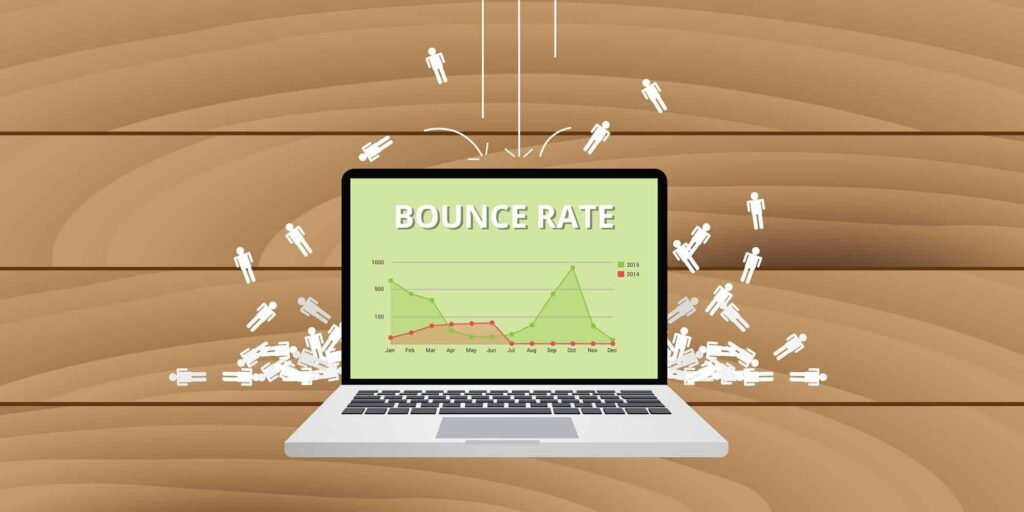 bounce rate from website traffic and analytics data