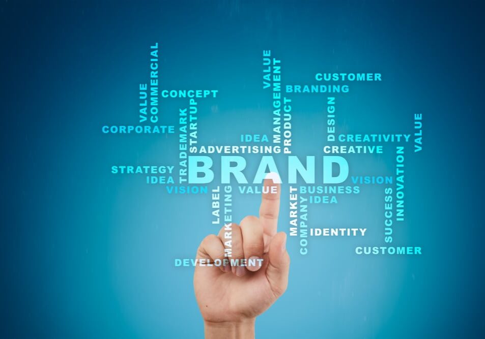 Brand concept on the virtual screen
