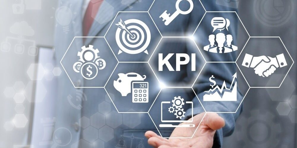 Key performance indicator business plan web computer concept
