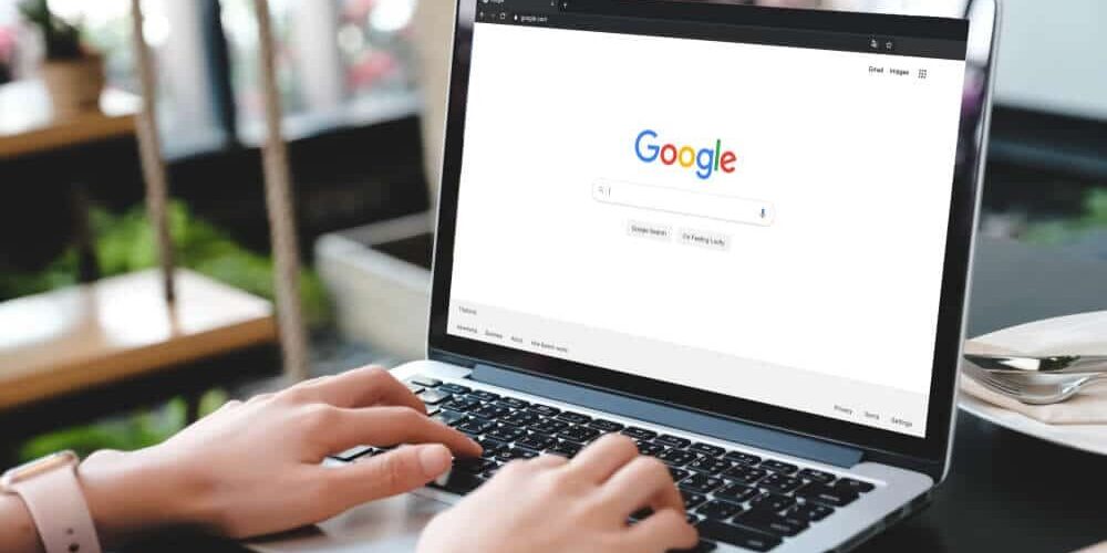typing on Google search engine