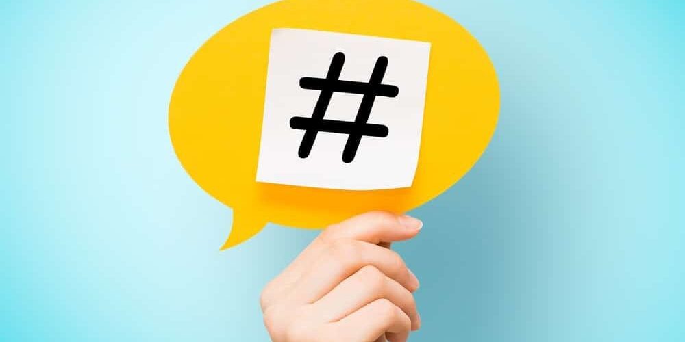 hashtag post viral web network media tag marketing trending speech bubble blogging