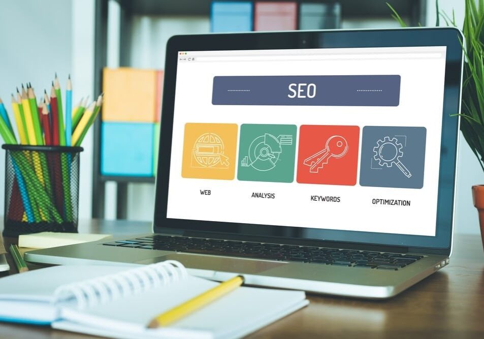 SEO on laptop