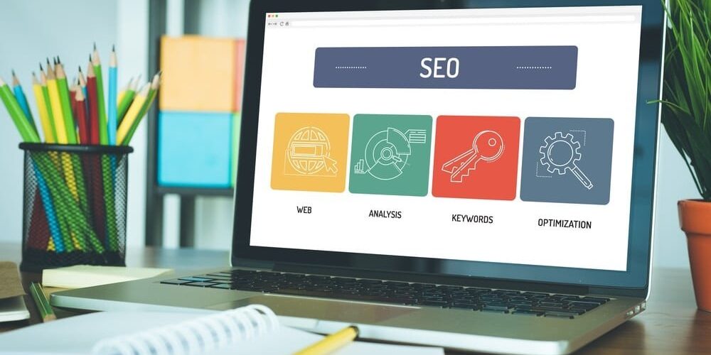 SEO on laptop