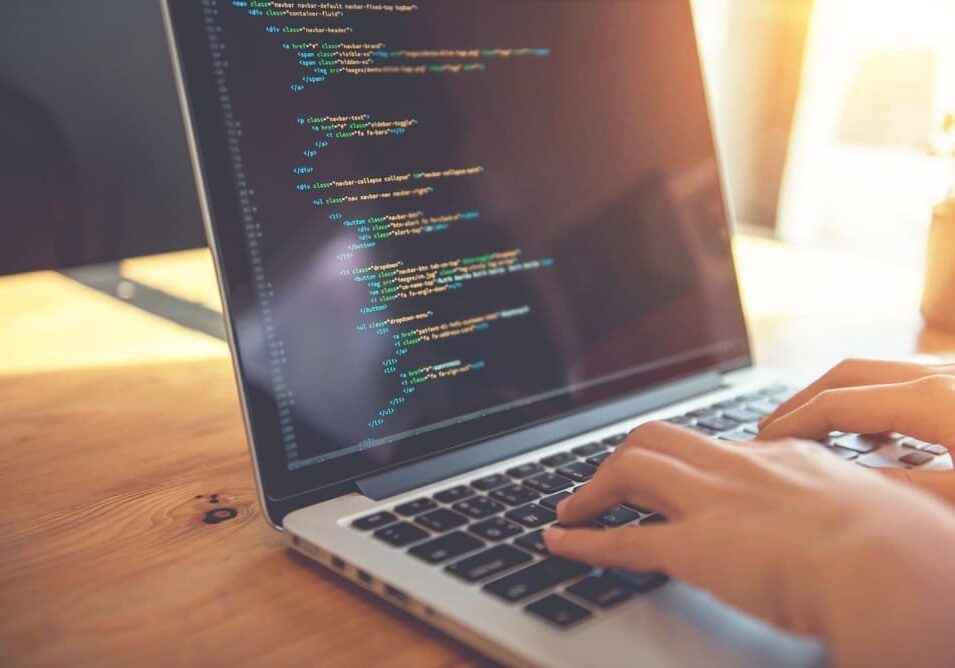 coding html and programming on screen laptop